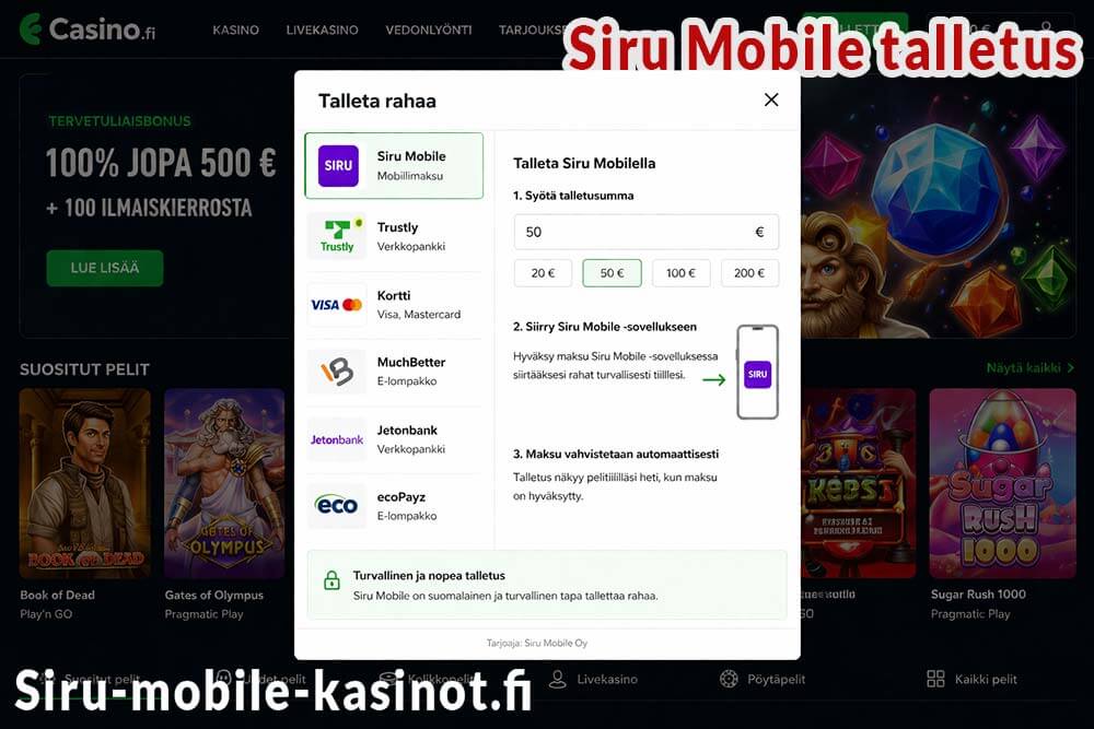 Siru Mobile talletus kasinolle